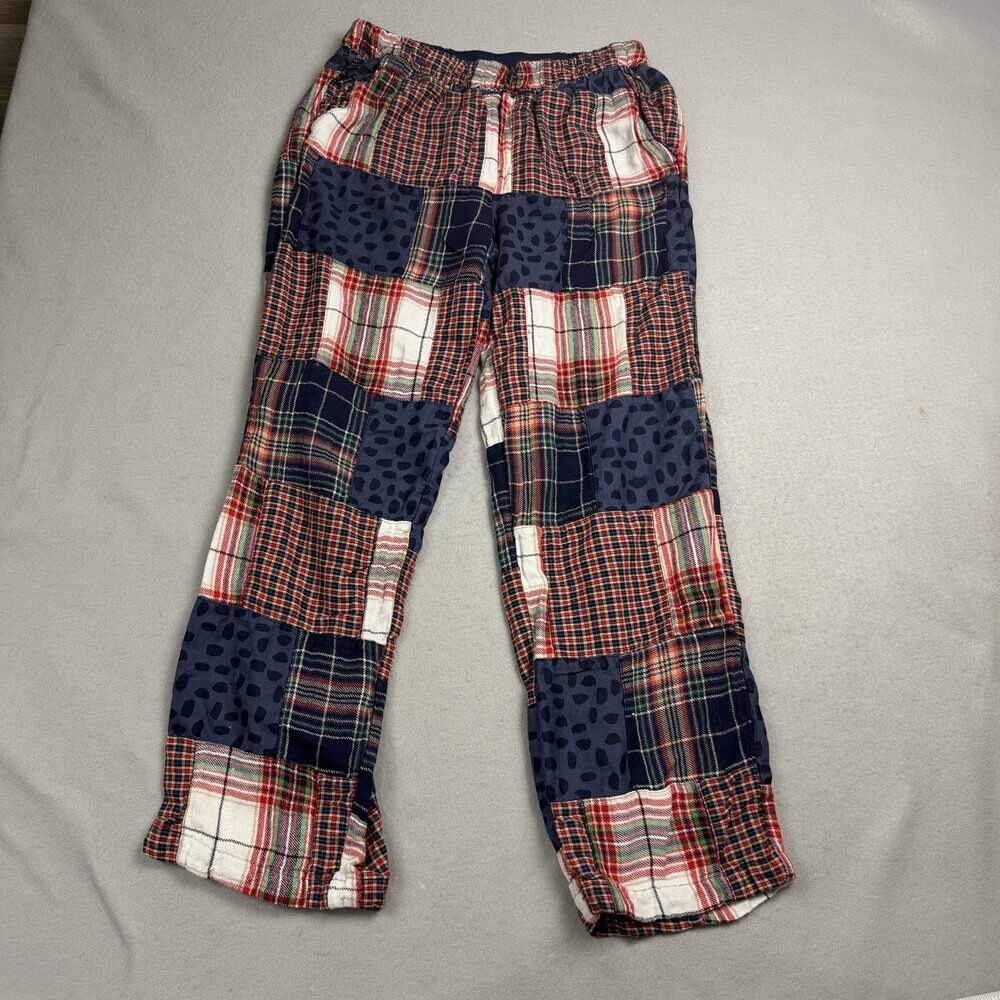 Aerie Flannel Skater Womens Multicolor Patchwork Plaid Pajama Straight Leg Sz S